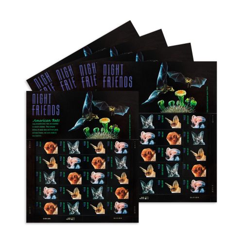 04A186B6-C47F-2640-30B5-1EC7B1DA6BC1 2002 Night Friends American Bats First Class Postage Stamps (Value Stamp Not Forever)