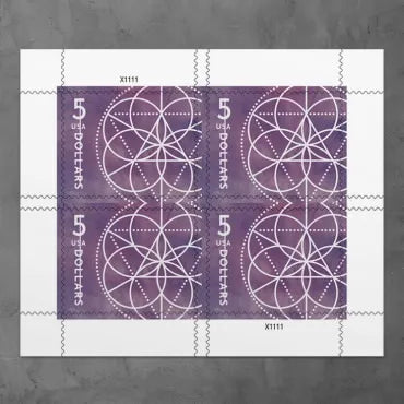122004-L0_8c9d93d3-56a3-4a19-abc7-c2000b264679 2022 Floral Geometry Forever First Class Postage Stamp