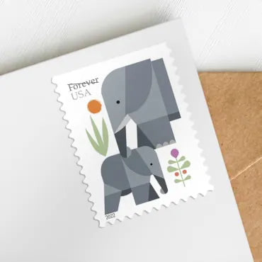 683804-L1_b49169f6-33c1-421c-98ac-83581a4d0350 2022 Elephants Forever First Class Postage Stamps