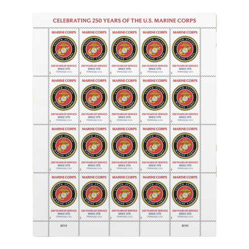 2025 U.S. Marine Corps of 20 250th  Forever First Class Postage Stamps