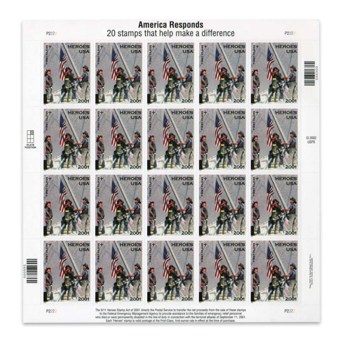 F81258DE-C237-98C8-4703-EB964D8F3A2E-1 2001 US America Responds First Class Postage Stamps